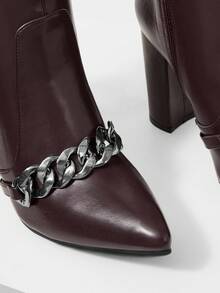 MOTF BOTAS ALTAS NEGRO ESTILO VINTAGE WESTERN CON CREMALLERA METÁLICA - Burdeos - Ver 6