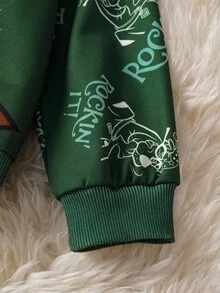 SCOOBY-DOO X SHEIN Sudadera de cuello redondo de manga larga con estampado de dibujos animados navideños para niño preadolescente