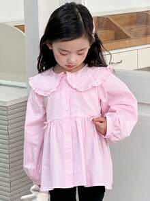 Dazy Kids 女童梭织长袖舒适衬衫