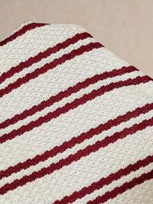 Elaquor 秋季大码女式条纹长袖单排扣休闲T恤