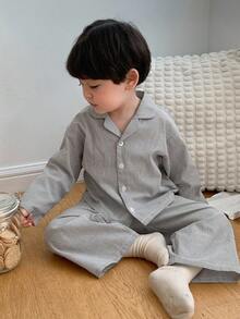 DAZY 2pcs Toddler Boys Casual Comfortable Round Neck T-Shirt And Pants Homewear Set