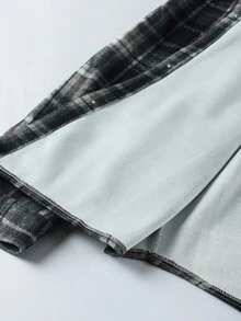 Manfinity CasualCool 男士纽扣前长袖格子夹克，休闲日常装，秋季男装，冬季男士夹克，保暖夹克，格子衬衫 - 彩色 - 查看 6