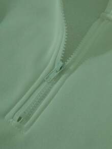 INAWLY Plus Size Women Casual Solid Drop Shoulder Loose Partial Zip Up Fleece Sweatshirt, Autumn/Winter Graduation,Back To School,Teacher Pullover Fall - Mint Green - View 5