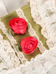 PETSIN 1件猫狗通用宠物衣服，可爱立体玫瑰花连衣裙，公主风狗狗裙 - 綠色 - 查看 7