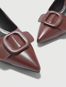 CUCCOO BIZCHIC Modische schwarze bequeme Spitzschuh Kittenfersen für Damen, geeignet für Pendeln, Dates, Partys und Urlaub