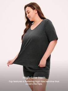 LUVLETTE 大码透气睡衣套装，柔软纯棉，女士家居服套装，带口袋长裤，内衣外穿，平角裤套装