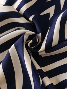 SHEIN PETITE 女士休闲豹纹高腰开衩下摆夏季半身裙 - 彩色 - 查看 5