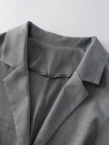 SHEIN PETITE CURVE 大码女式条纹拼布商务套装