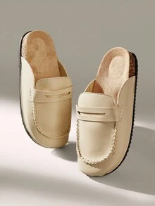 Solecia Sepatu Flat Wanita Ujung Bulat dengan Tali, Nyaman untuk Sehari-hari, Pesta, Perjalanan, Modis Serbaguna - Khaki - View 6