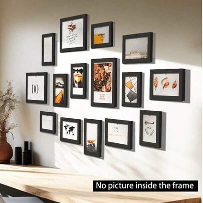 SHEIN 15Pcs/Set Photo Frames For Pictures Wall Picture Frame Wooden Frame For Wall Hanging Photo Decor Wedding Party Decoration Commemorative Gift Home Decor. Just Picture Frame, No Picture Gifts Birthday Graduation