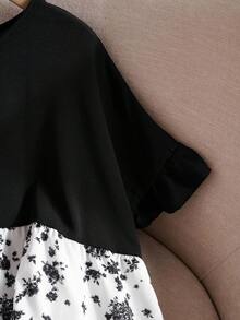 Rusticease 大码休闲度假撞色碎花衬衫，休闲假日风，休闲假日穿搭，夏季时尚，女士夏季穿搭，母亲节穿搭，乡村音乐会穿搭，女士波西米亚风穿搭，女士西部风穿搭，女士假日穿搭，女士夏季服装，大码女装，商务休闲女装，女士夏季服装，大码女装，正式场合穿搭