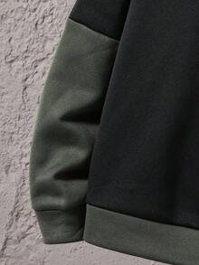 SHEIN 青少年男孩连帽运动衫和运动裤套装，黑色修身款，休闲学院风，舒适时尚，百搭，面料柔软，适合日常穿着、上学、郊游、户外活动、秋冬、返校 - 彩色 - 查看 8