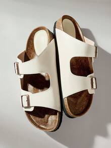 Solecia 男士厚底套脚穆勒拖鞋，无后跟凉鞋 - 白色 - 查看 1