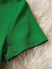 LOONEY TUNES X SHEIN Young Boy Christmas Cartoon Graphic Round Neck Short Sleeve T-Shirt - Green - View 7