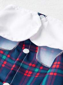 PETSIN 1件圣诞彼得潘领公主格子连衣裙宠物裙 - 彩色 - 查看 2