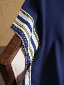 EMERY ROSE Plus Size Women's Striped Batwing Color-Blocking V-Neck Batwing Sleeve Summer Shirt