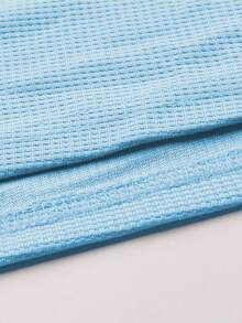 Manfinity Homme 2pcs Men's Casual Solid Color Short Sleeve T-Shirt And Drawstring Pants Co-Ord Two Piece Set, Summer Baby Blue Cozy Outfits