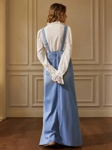 Écloséra Women's Denim Overall Dress - Medium Wash - View 2