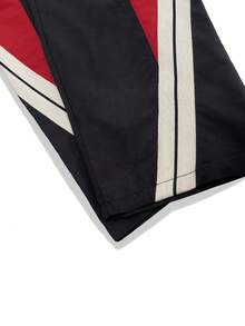 Manfinity Roghcode Locker sitzende Herren Lässig Hose mit kontrastfarbigen Seitennähten und schrägen Taschen, Herbst