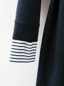 GlowEve Váy dệt dáng dài vừa phải cho mùa thu dành cho các quý cô đi nghỉ thường ngày - Màu xanh hải quân - Xem 5