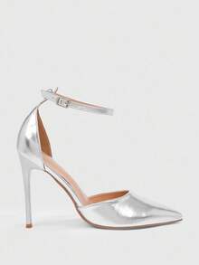 CUCCOO SZL Giày cao gót mũi nhọn gợi cảm dành cho nữ, thích hợp cho kỳ nghỉ hè, đi chơi đêm, tiệc tùng, đi hộp đêm - Bạc - Xem 7