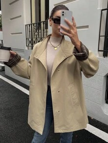 DAZY معطف كاجوال للنساء من قطع ملونة، جاكيت خريفي