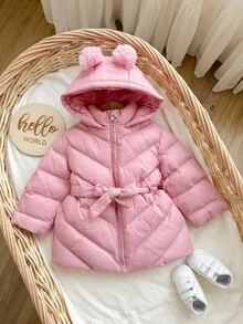 Áo khoác lông cừu ấm áp thường ngày cho bé gái, phù hợp cho mùa thu/đông - Hồng - Xem 5