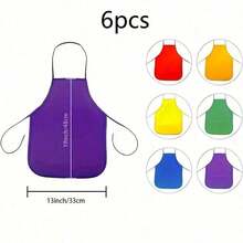 6pcs Kids Artist Painting Aprons - Waterproof, Comfy, Breathable, Stain Resistant Non-Woven Fabric For Classroom, Craft, Kitchen, Party And Art Activities (Random Colors),Classroom,Arts And Crafts Kids,Arts And Crafts - Multicolor - View 10