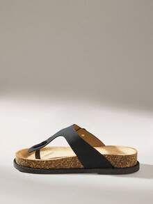 Solecia 男士带扣休闲人字拖 - 黑色 - 查看 3