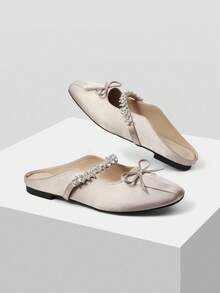 MOTF GIÀY BẰNG MARY JANE QUAI CỔ CỔ THỂ THOẢI MÁI THƯỜNG NHẬT BẢN, KẾT CẤU DA SÁP DẦU - Màu be - Xem 8
