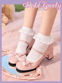 Dola Lovely Women Elegant White Sweet Lolita Style High Heel Dress Shoes
