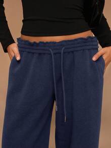 SHEIN Forever 21 Autumn/Winter New Casual Thermal Lined Loose Elastic Waist Wide Leg Sweatpants