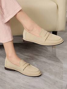 Sleekvia Sapatos femininos casuais, versáteis e simples, baixos - Cinza claro - Ver 1