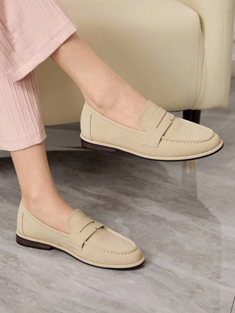 Sleekvia Sapatos femininos casuais, versáteis e simples, baixos - Cinza claro - Ver 1