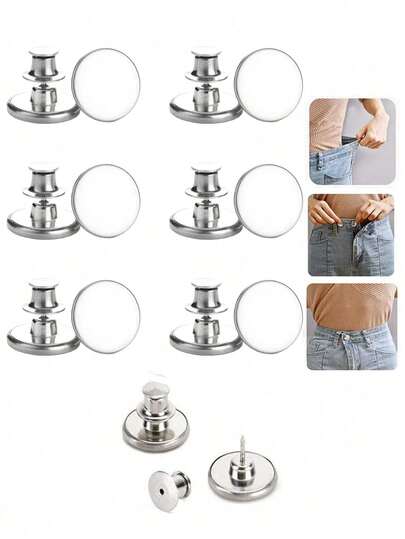 SHEIN 6颗/12颗牛仔裤纽扣替换套装 17mm 免缝金属纽扣维修套装 无钉可拆卸牛仔裤纽扣替换组合装 情人节 婚礼 生日 纽扣 缝纫 缝纫用品 缝纫配件 工艺用品 DIY 成人工艺品