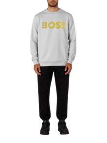 Hugo Boss 男士休闲宽松圆领长袖套头衫，百搭 - 057 淺綠色 - 查看 3