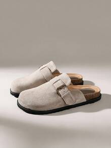 Solecia Women's Casual Slip-On Flat Mules For Christmas Fall Shoes - Khaki - View 2