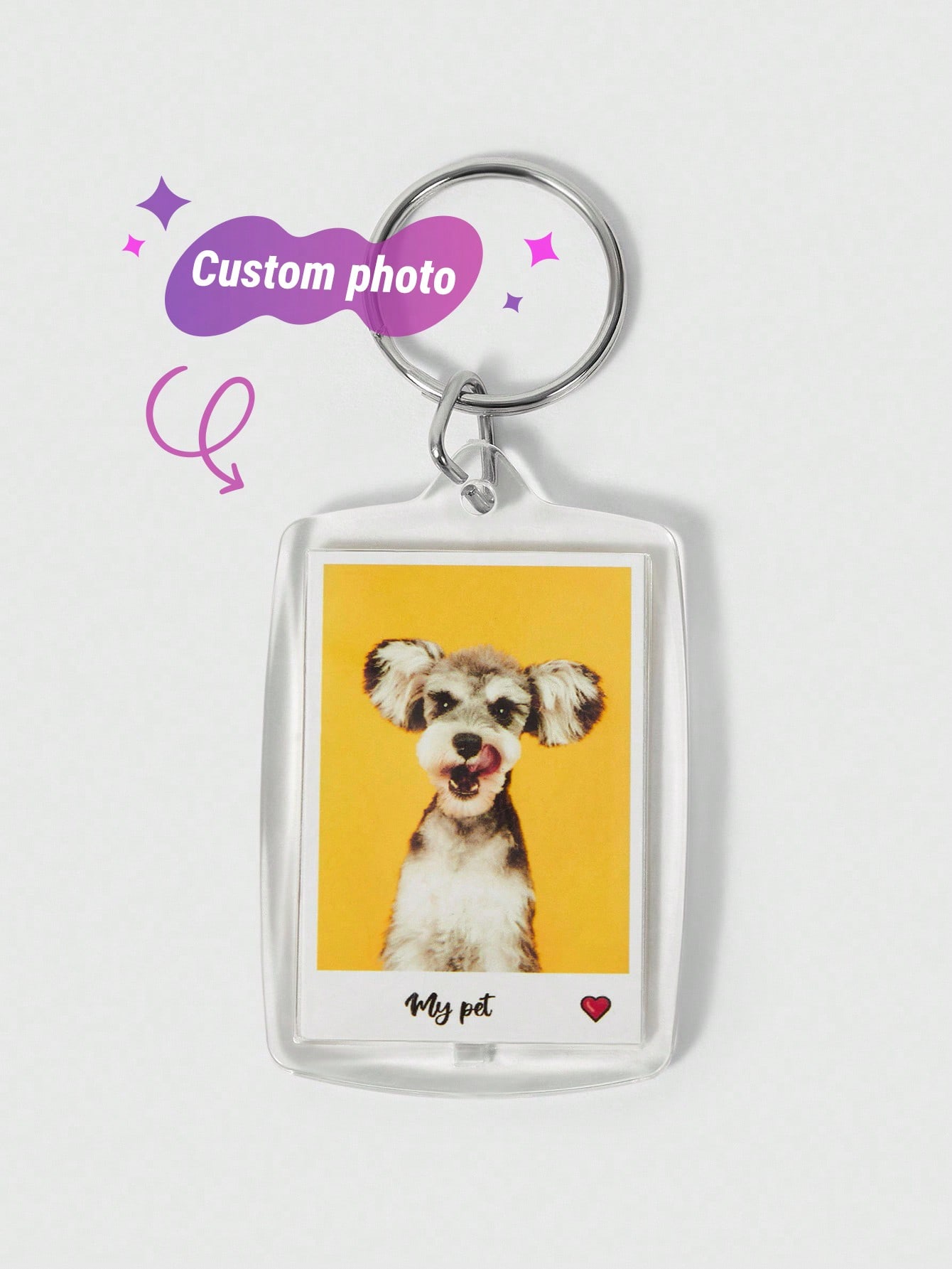 Custom 1pc Photo & Text Keychain, Personalized Acrylic Key Ring, Custom Couple Keychain, Ideal Gift For Him/Her, Boyfriend, Girlfriend, Family, Friends, Teacher, Colleague, Stylish, Cute, Funny, Kawaii, Unique, Unisex. Great For Valentine's Day, Birthday, Anniversary, School, Office, University, Dorm, Classroom, Teenagers, Boys, Girls, Students.