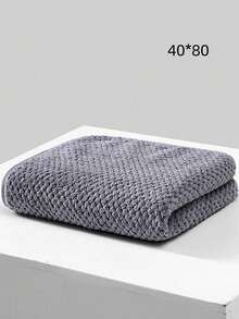 SHEIN 1/2条装菠萝纹理毛巾，超柔软快干珊瑚绒，吸水不掉毛，适用于面部、身体和手部。成人、情侣、沙龙、浴室、返校必备的理想之选 - 深灰色 - 查看 9