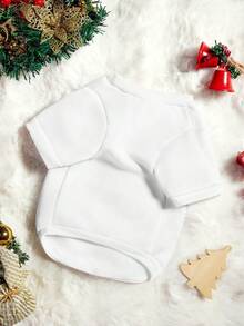 PETSIN 1pc Pet Christmas Xmas Letter Graphic White Sweatshirt, Christmas Gift - White - View 3