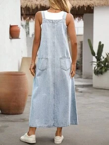 EMERY ROSE 全新宽松破洞牛仔连身裙