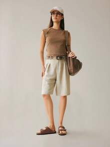 Solecia Women's Buckle Design Casual Thick Sole Flat Sandals - Brown - View 11