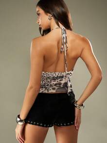 MISSGUIDED Trägertop mit Tiermuster und Neckholder-Ausschnitt, rückenfreies Sommer-Modeshirt - Verschiedenfarbig - Übersicht 2