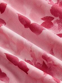 SHEIN MOD 2pcs Women Casual Long Sleeve Top And Fitted Skirt Set,Fall Clothes For Women,Elegant Going Out Outfit - Pink - View 5