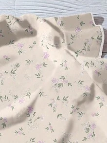 EMERY ROSE Plus Size Floral Pattern V-Neck Casual Shirt, Suitable For Fall/Winter - Apricot - View 5