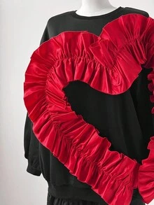 Sunspun Plus Size Women Casual Loose Fit Crew Neck Long Sleeve Sweatshirt  Fall  Winter Spring/Fall Fall/Winter  Cloth For Women Autumn