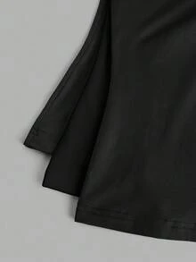 SHEIN EZwear Bộ 3 áo lót cổ lọ tay ngắn màu đen tối giản thường ngày dành cho nữ - màu đen - Xem 10