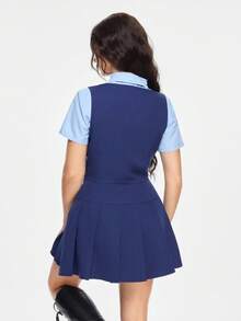 ROMWE Avant 3 件套 Judy Hopps 军官角色扮演服装套装，动漫/漫画展，万圣节女装 - 彩色 - 查看 3