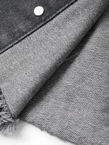 DAZY 男士深灰色纯色牛仔西装，秋季 - 灰色 - 查看 6