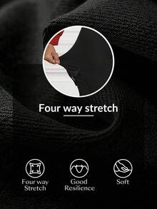 SHEIN Unity 女式休闲百搭纯色喇叭工装牛仔裤 - 黑色 - 查看 8